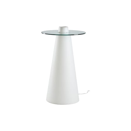 Peak Luminous high table glass plastic material white / Ø 70 x H 120 cm - Slide