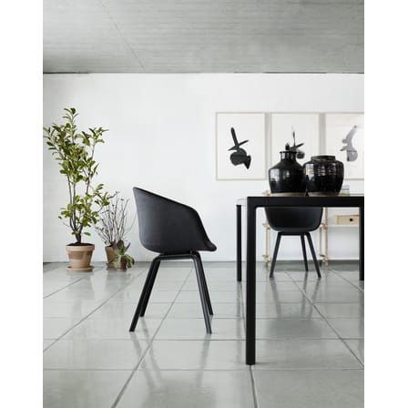 About a chair AAC23 Padded armchair textile wood grey black 4 legs /Full fabric - Hay