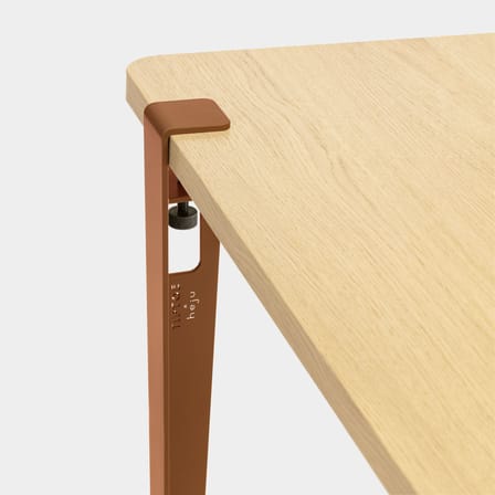 Pied  métal marron avec fixation étau / By Heju - H 75 cm / Pour créer table & bureau - TIPTOE