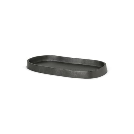 Plateau Yama métal noir / Ovale - 19 x 9,5 cm -  Aluminium recyclé - Ferm Living