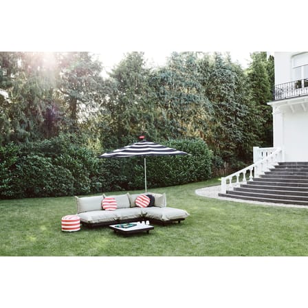 Pouf d'extérieur Point Outdoor tissu gris / Tissu Olefin - Ø 50 cm - Fatboy