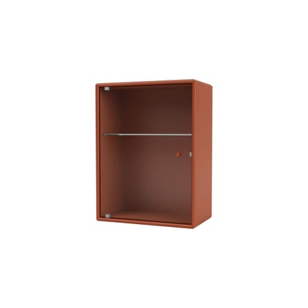 Armoire murale salle de bains Ripple bois orange / L 35,4 x P 20 x H 46,8 cm - Verre ondulé - MONTANA