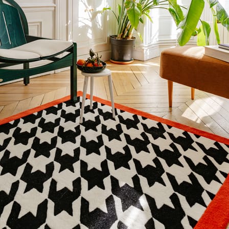 Pied de poule Rug textile multicoloured / 180 x 120 cm - Hand-tufted - COLORTHERAPIS