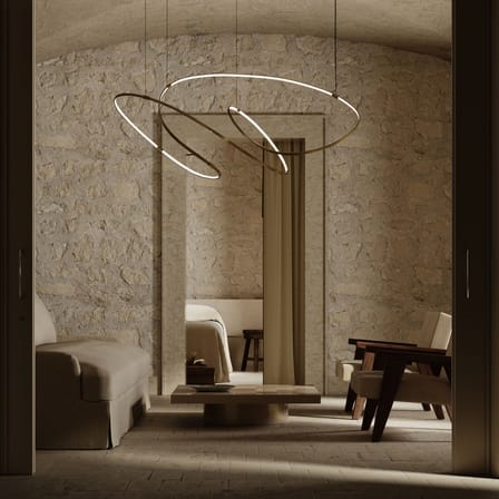 Sospensione Zigouzi LED metallo oro / L 150 cm - Dix Heures Dix