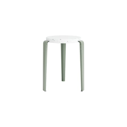 Lou Stackable stool metal grey / Recycled plastic Venezia - H 45 cm - TIPTOE