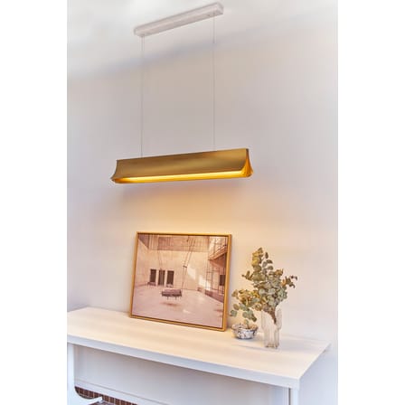 Suspension Respiro LED or métal / L 90 cm - DCW éditions