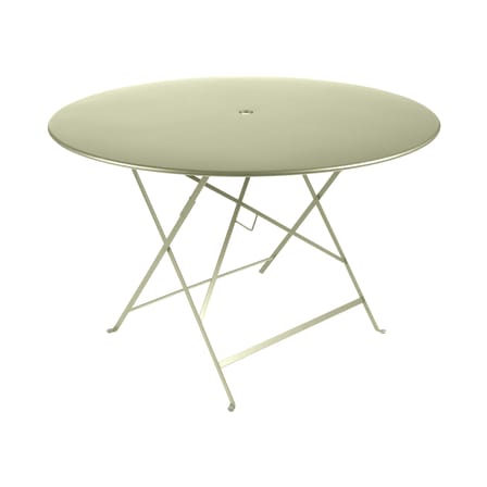 Table pliante Bistro métal vert / Ø 117 cm - 6/8 personnes - Trou parasol - Fermob