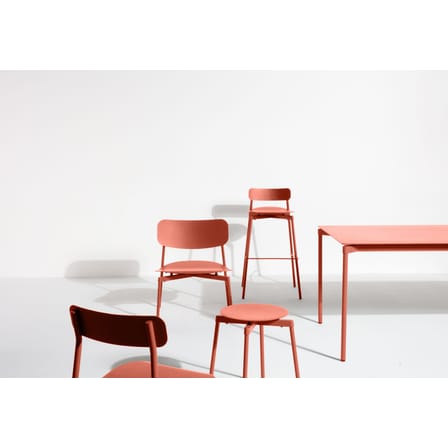 Tabouret empilable Fromme métal rose orange / Aluminium - Petite Friture