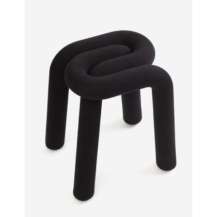 Tabouret rembourré Bold tissu noir - Moustache