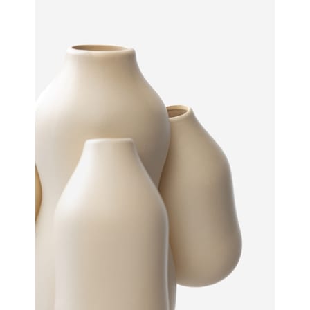 Vase Allpa Mini céramique blanc beige / Ø 25 x H 28 cm - fait main / Jean-Baptiste Fastrez, 2020 - Moustache