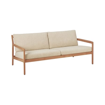 Canapé de jardin 2 places Jack Outdoor tissu bois beige / L 180 cm - Teck - Ethnicraft