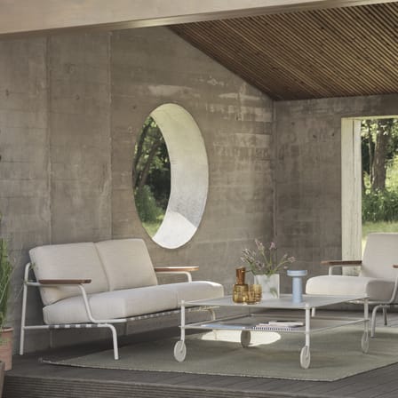 Canapé de jardin 2 places Settle tissu blanc / 152,5 cm - Muuto