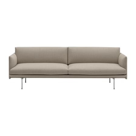 Canapé droit Outline tissu beige / 3 places- L 220 cm - Muuto