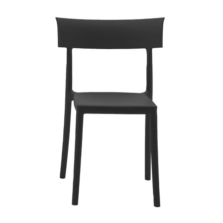 Chaise empilable Catwalk plastique noir / Recyclé - Finition mate soft touch - Kartell