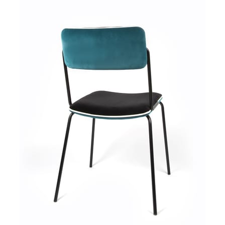 Chaise rembourrée Double jeu tissu bleu noir / Velours - Maison Sarah Lavoine