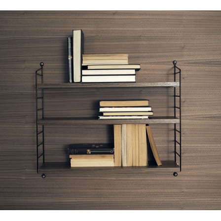 Etagère String® Pocket Noyer & noir / L 60 x H 50 cm - Réédition 1949 - String Furniture
