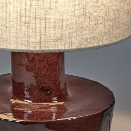 Lampe de table Catherine céramique rouge / Grès & tissu - Ø 25 x H 47 cm - Serax