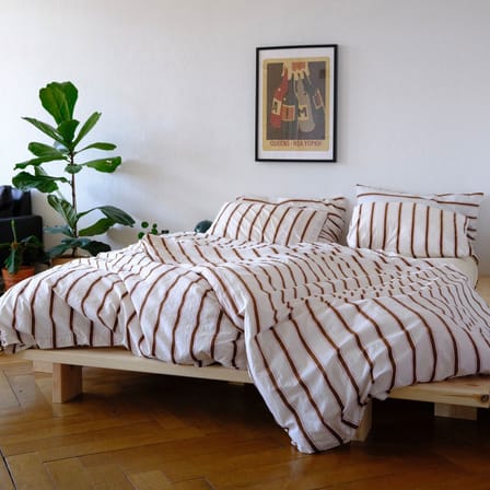 Lit double Japan bois marron / Pour matelas 140 x 200 cm - KARUP