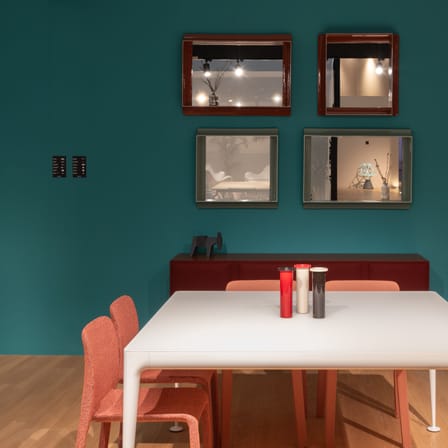 Miroir mural Coves céramique orange / Avec étagère - 60 x 60 cm - Magis