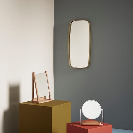 Miroir mural Retro Rectangular métal or / 29 x 59 cm - HÜBSCH