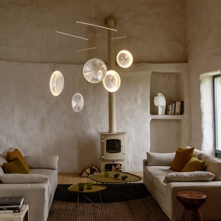 Pendelleuchte Focus X5 metall weiß / LED – L 160 x H 131 cm - DCW éditions