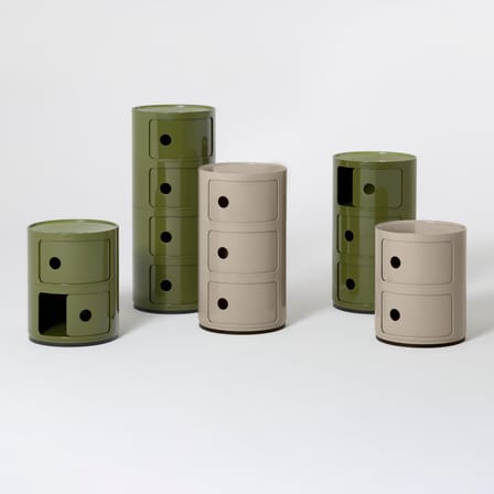 Componibili Storage plastic material grey (1968) / 3 drawers - H 58 cm - Kartell