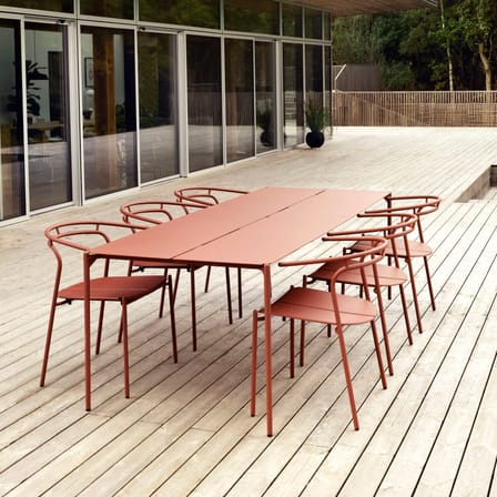 Table rectangulaire Novo métal orange / 240 x 90 cm - AYTM