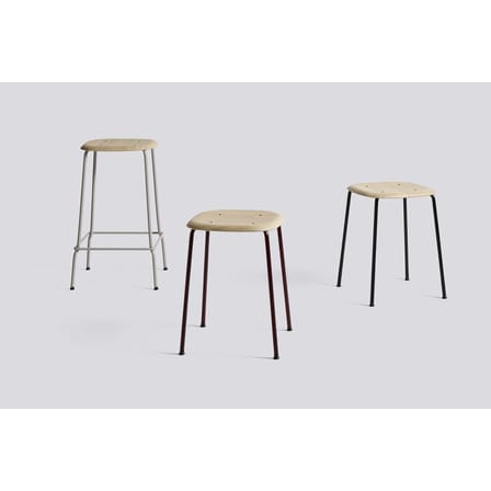 Tabouret de bar Soft Edge 80 bois noir / H 75 cm - Hay