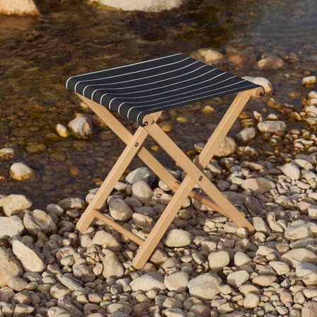 Tabouret pliant Outdoor Market tissu noir / Jasper Morrison - Hay