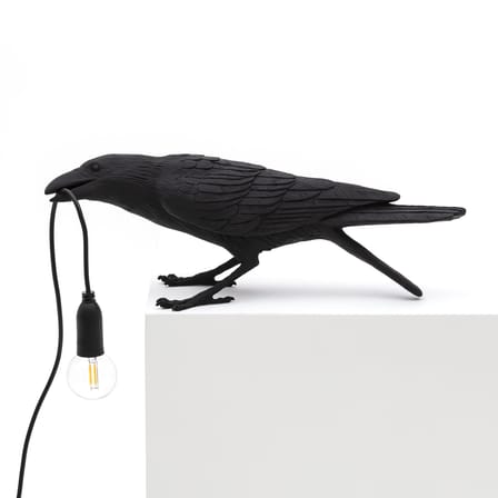 Tischleuchte Bird Playing / Corbeau joueur plastikmaterial schwarz / spielender Rabe - Seletti