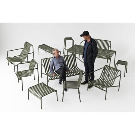 Canapé de jardin 2 places Palissade Lounge métal gris / L 139 cm - Bouroullec, 2016 - Hay