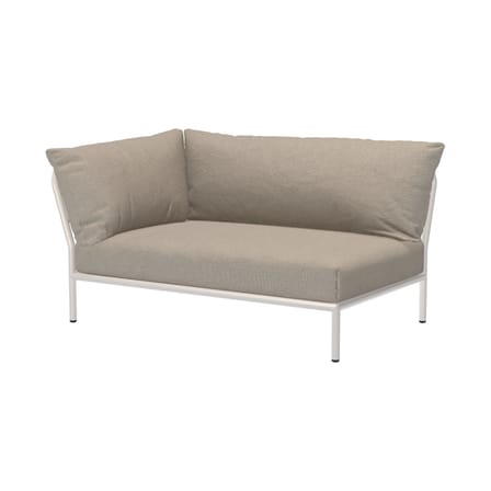 Canapé de jardin 2 places Level 2 tissu beige / Dossier extra moelleux - Angle gauche - L 139 x P 92,5 cm - Houe