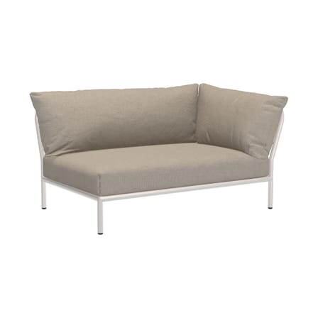 Canapé de jardin 2 places Level 2 tissu beige / Dossier extra moelleux - Angle droit - L 139 x P 92,5  cm - Houe