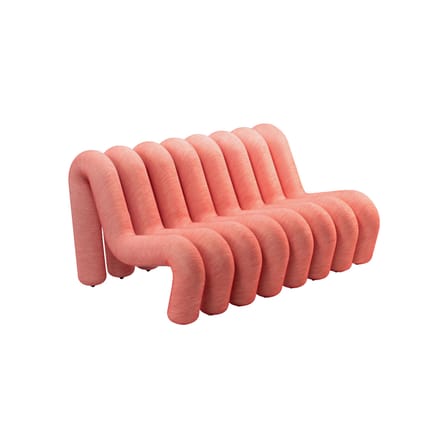 Canapé droit Extra Bold Sofa tissu rouge / 2 places - L 148 cm (8 tubes) - Moustache