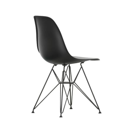 RE DSR - Eames Plastic Side Chair Chair plastic material black / (1950) - Black legs / Recycled - Vitra