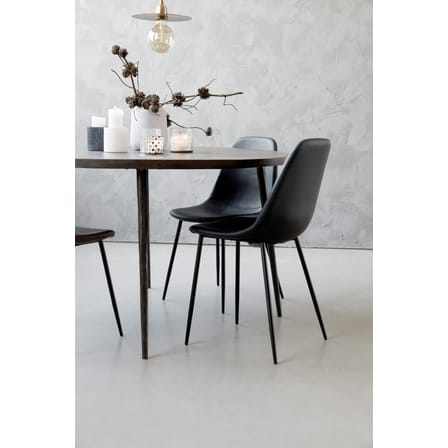 Chaise rembourrée Forms cuir noir / Similicuir & acier - House Doctor