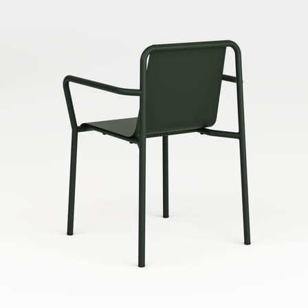 Fauteuil de repas empilable Panorama métal vert / Avec accoudoirs - TIPTOE