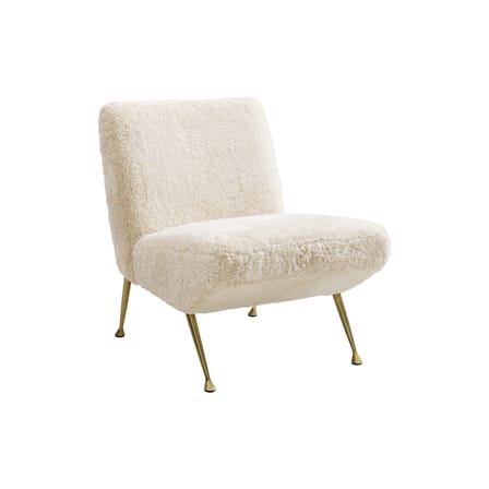 Fauteuil rembourré Gainsbourg blanc / Laine bouclée - Jonathan Adler