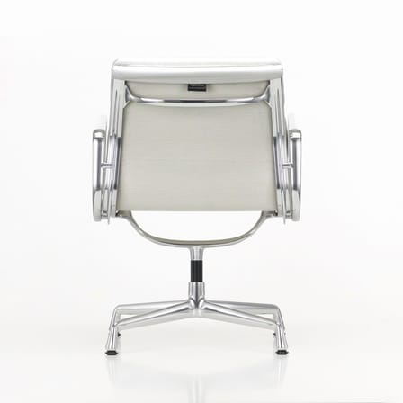 Fauteuil pivotant Soft Pad EA 208 cuir blanc / Eames, 1969 - Vitra