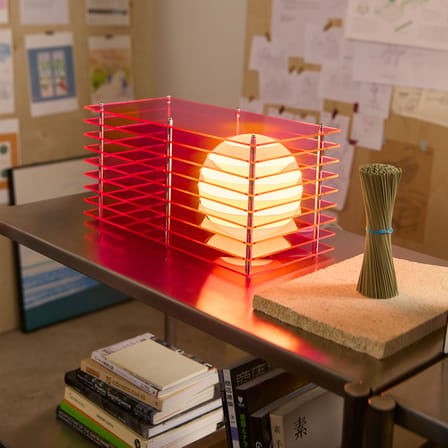 Lampe de table Lop Small Rectangle plastique rose / Lauréat Archiproducts Design Award - BANG