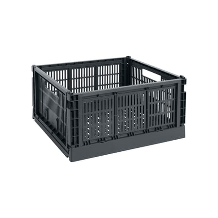 Panier Colour Crate plastique gris Large Square / 42 x 42 cm - Recyclé / Seconde vie - Hay