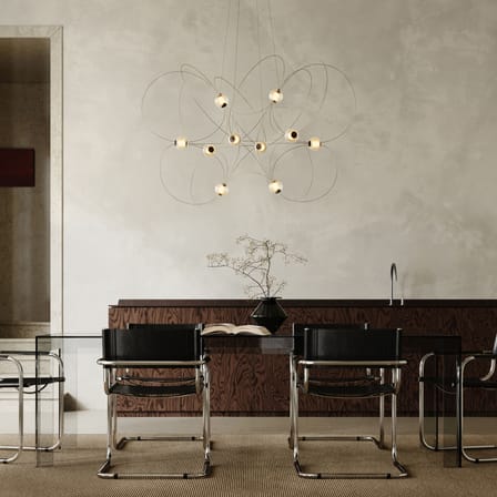 Pendelleuchte Munari 10 metall gold / LED - 120 x 90 x H 83 cm / Vormontierte Version - DCW éditions