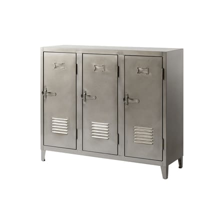 Armoire Casier B3 métal argent / 3 portes - L 120 x H 102 cm / Réédition 1930 - Tolix