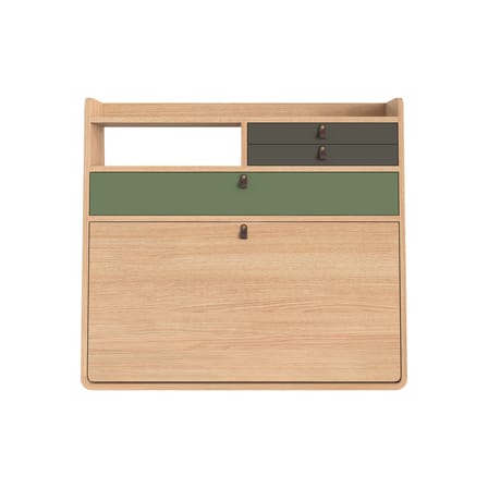 Secrétaire mural Gaston bois vert / L 80 x H 72 cm - Chêne - Hartô