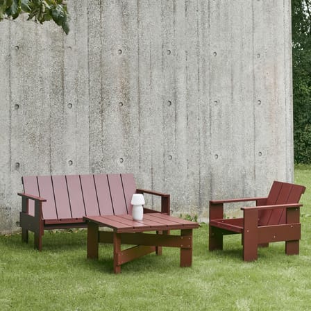 Table basse Crate Outdoor bois naturel / Gerrit Rietveld, 1934 - 75,5 x 75,5 x H 40 cm - Hay