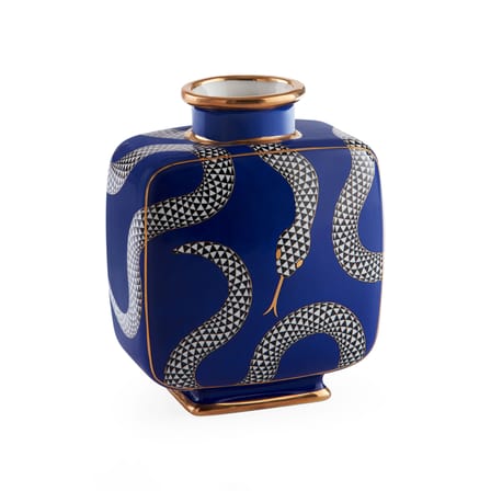Vase Eden Square keramik blau / 16,5 x 10 x H 19,5 cm - Jonathan Adler