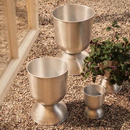 Vaso per fiori Hourglass Small metallo argento / Ø 30 x H 42,5 cm - Ferm Living