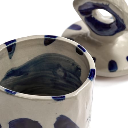 Boîte Sophia 03 céramique bleu / Ø 8 x H 16 cm - Serax