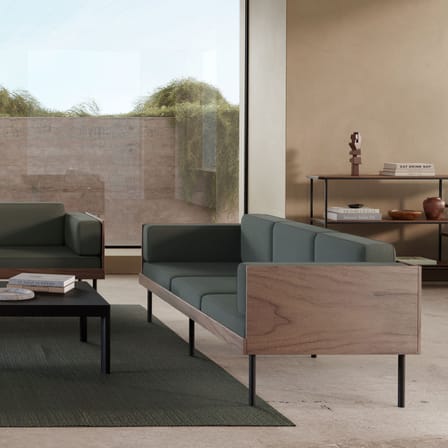 Canapé droit Cut tissu vert / 3 places - L 230 cm - KANN DESIGN