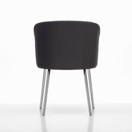 Chaise rembourrée Mikado tissu noir / Pieds métal - Vitra
